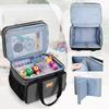Luxja Sewing Box, Large Capacity Sewing Bag, Two-Tier Storage, Multi-Pocket, Sewing Tool Storage, Portable Sewing Bag, Bag Only, Gray