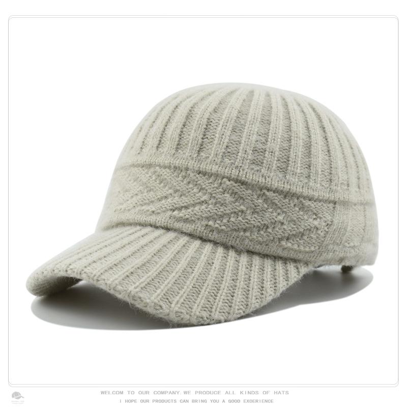 Women's Knit Baseball Cap Korean Japanese Style Face Slimming Thermal Winter Peaked Hat Versatile Fashion