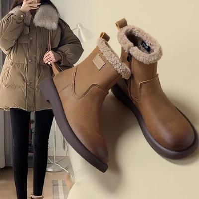 Winter Samt warm Mode Stiefel Retro vielseitige Stiefel verdickt kältefest Damenstiefel Nische neue Baumwollstiefel