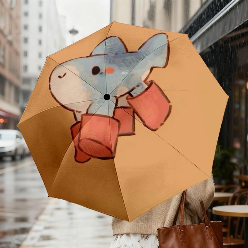 Blue Elephant with Orange Boots: Cute Animal Print Umbrella - Perfect for Outdoor Adventures, Travel Essentials 111