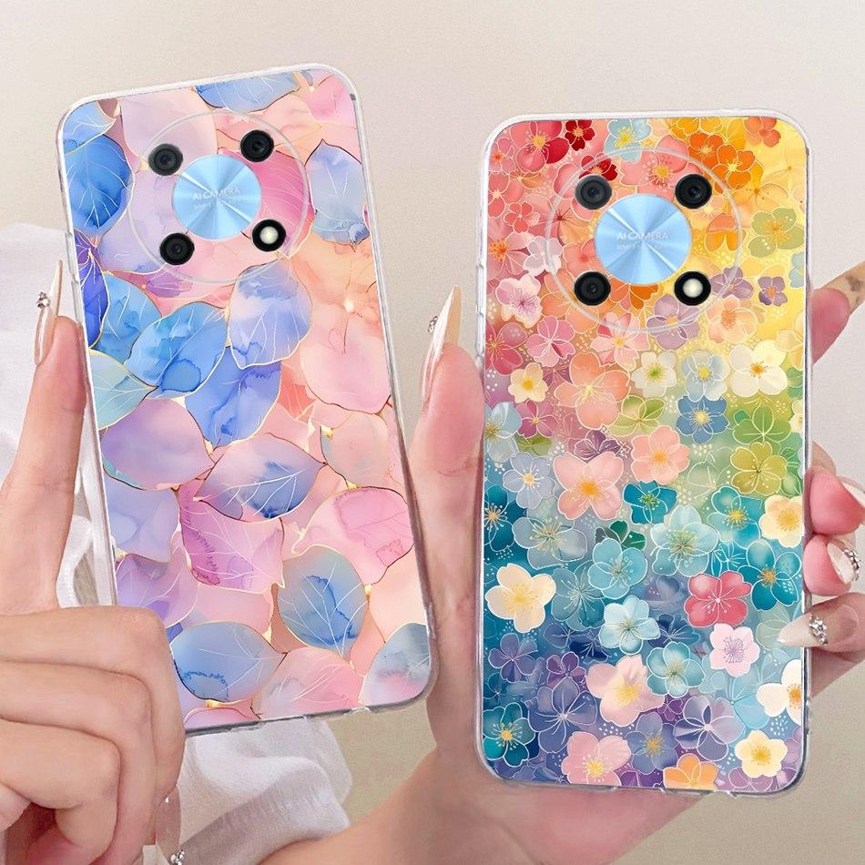 For Huawei Nova Y90 Y91 Cute Flower Butterfly Cat Painted Case For Huawei NovaY90 NovaY91 Soft Silicone TPU Phone Cases