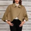 Women's Fashion Wool Tweed Jacket Short Versatile Cape Shawl