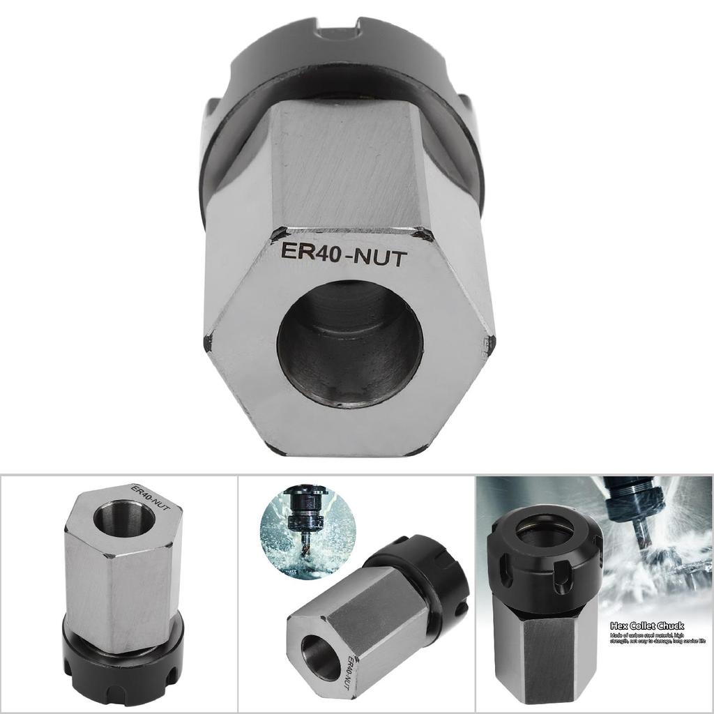 Hex Collet Chuck Silver Carbon Steel High Strength CNC Lathe Tool Holder ER253240ER40