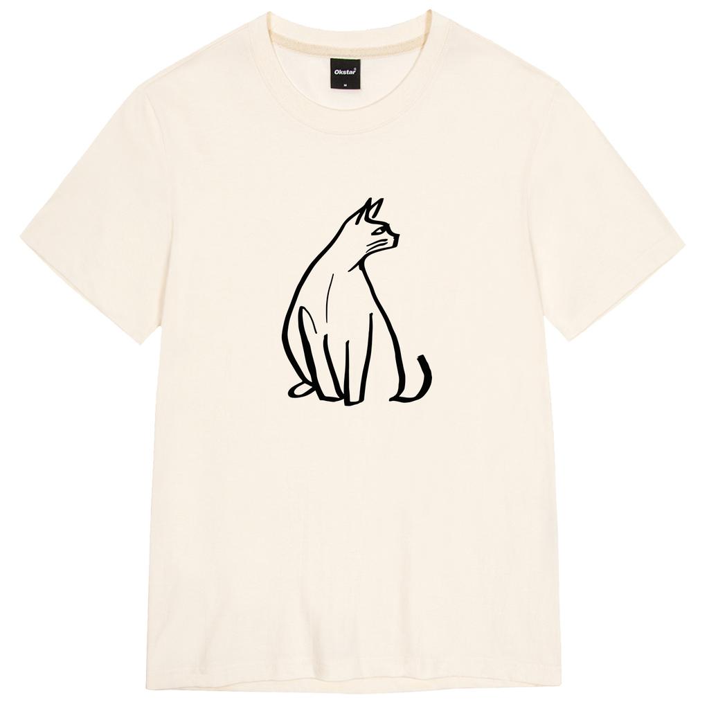 OKSTAR Drawing Cat Short Sleeve T-Shirt (Type A)