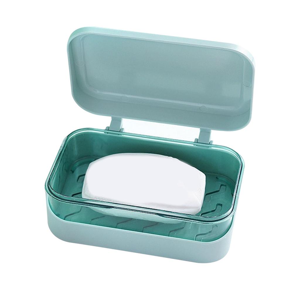 Soap Box PP Removable Drainer Portable Soap Dish Holder Container with Lid Cover for Kitchen