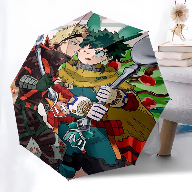 1pc My Hero Academia Boku no Hero Academia Outdoor Umbrella - Automatic Opening/Closing, Collapsible Design with 8-Rib Iron Frame - Perfect Gift for F