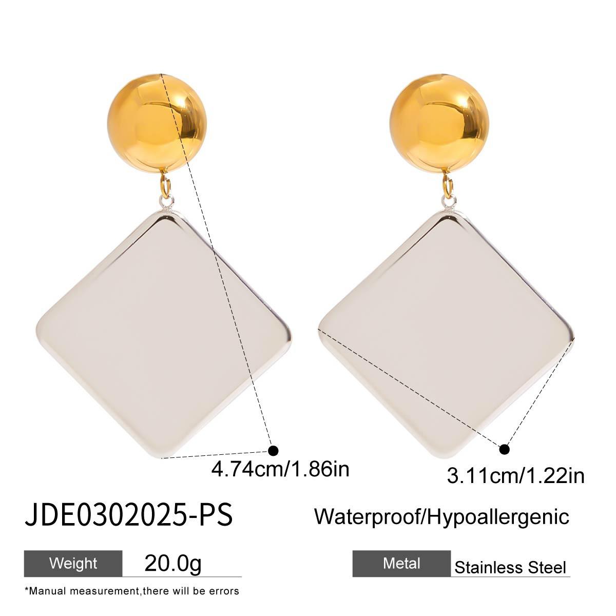 Color matching geometric retro earrings studs stainless steel earrings titanium steel