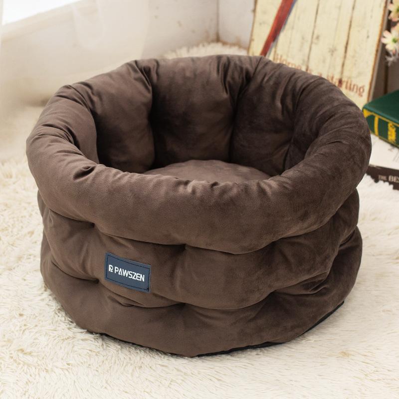 

Winter Warm Pet Bed Cozy Dutch Velvet Cat House Cylindrical Dog Bed for Cats and Dogs Pet Supplies Dog House Tapis Chat Gamelle M-48x26cm хаки