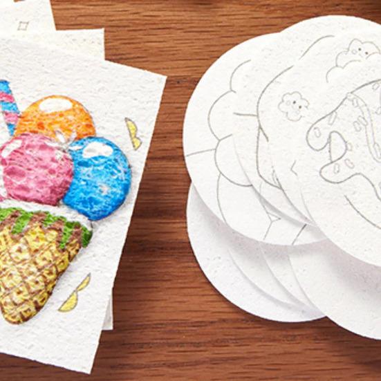 Magic Foam Texture Painting Kit 3D Drawing Magic Canvas Sponge with Water Brush Puffy Popcorn Painting Kit DIY Bubble Drawing Pens Art Supplies