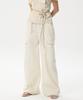 MIDNLOW Cut Line Wide Banding Pants(Ivory)