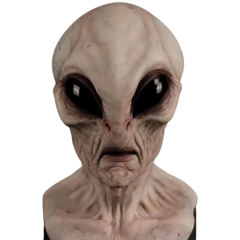 

Halloween Alien Mask Masquerade Mask Latex Horror Face Mask Creative Alien Face Cover Realistic Alien Head Mask for Party Props