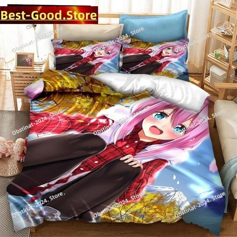 New 3D  Anime Yuru Camp Bedding Set Duvet Cover Full Queen King Size Pillowcase Printed Bed Set Aldult Kid Bedroom Single Twin
