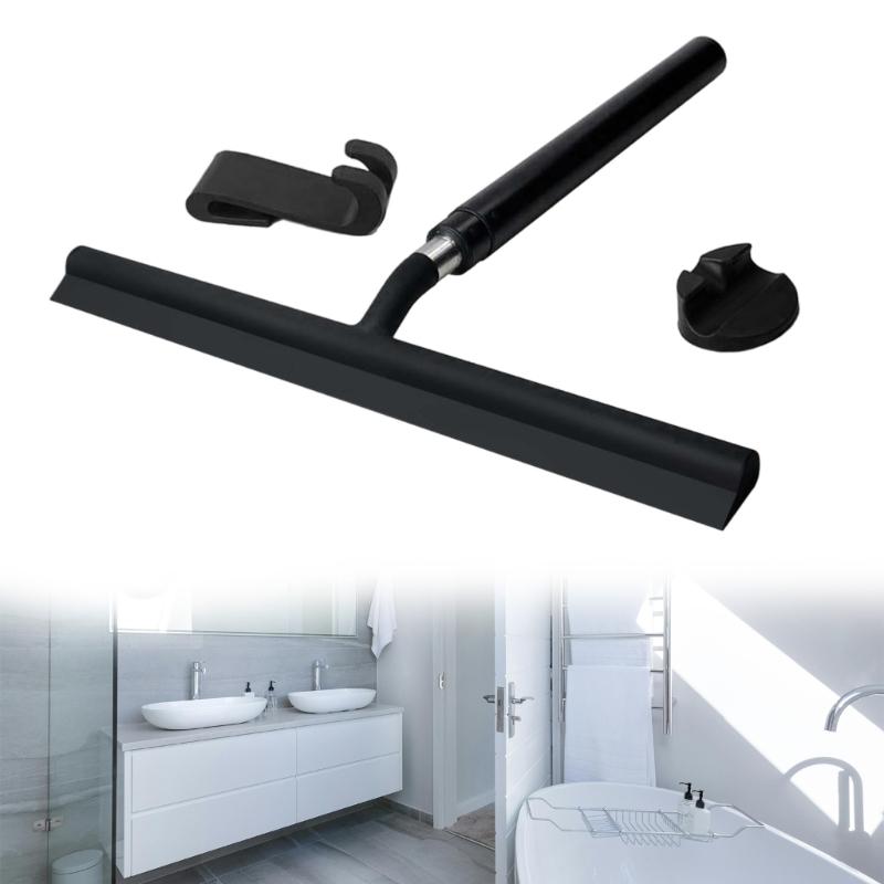 Adjustable Length Silicones Wiper For Bathroom Window Shower Door Floor Tile Multiple Surfaces Squeegee Cleaning Tool