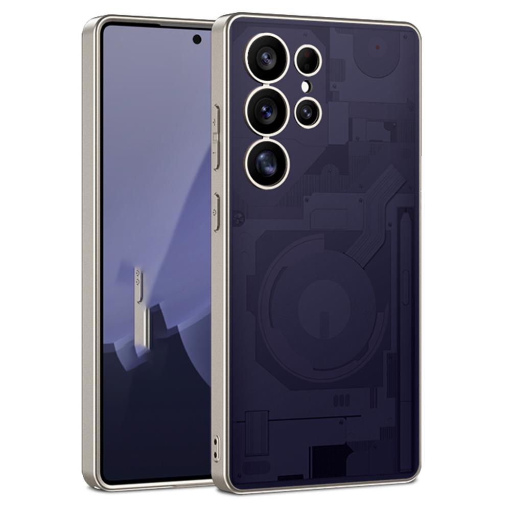 

Для Samsung Galaxy S23 Ultra Чехол Рисунок печатной платы Матовый на ощупь ПК+ТПУ Задняя крышка для телефона Purple