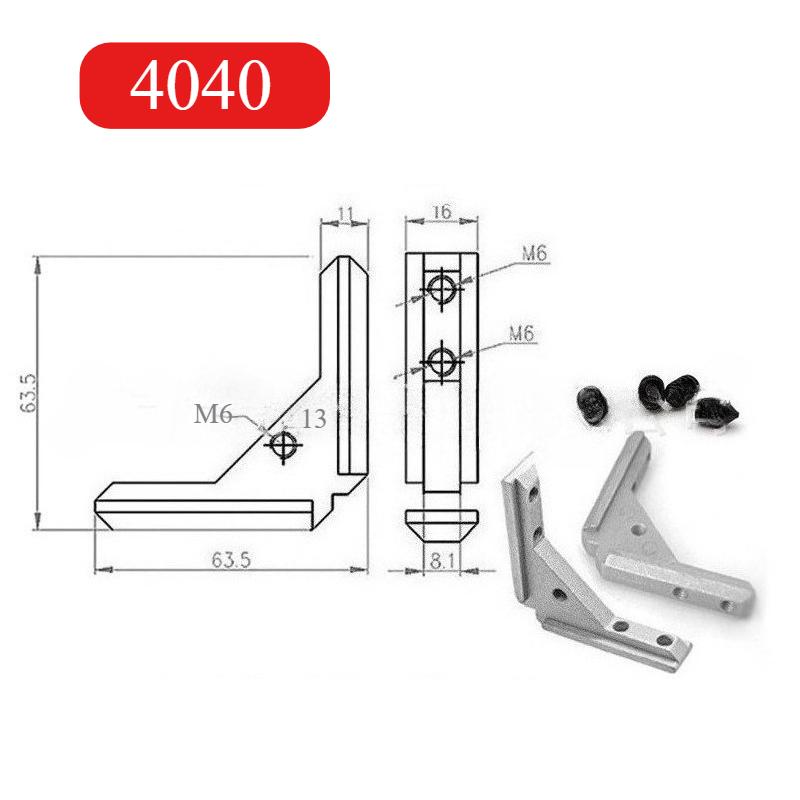 2020 3030 4040Panel installation board angle slot fixing hardware door frame corner code profile universal angle slot connector