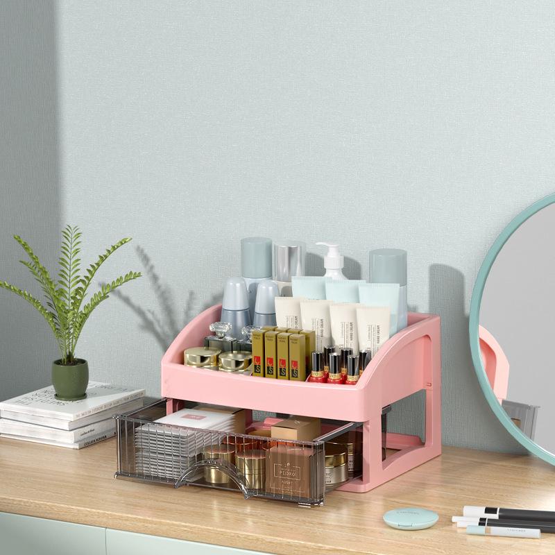 High-End Cosmetic Storage Box: Large-Capacity Organizer for Lipsticks, Eyebrow Pencils, and Skincare Products. Perfect for Desktop Dressing Tables.