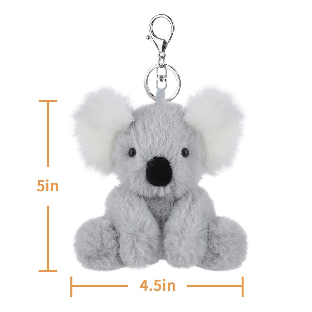 Apricot Lamb Clever Koala Cute Soft Keychain Plush Toy, Perfect for Boys and Girls, Fits Kids Backpacks and Purses, 10cm
