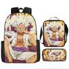 One Piece Cartoon Anime Rucksack Leichte Ergonomische Schultasche für Grundschüler Umhängetasche Federmäppchen Set
