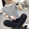 Summer Women's Loose Cotton Short-sleeved T-shirt Striped Half-sleeved Commuter Top