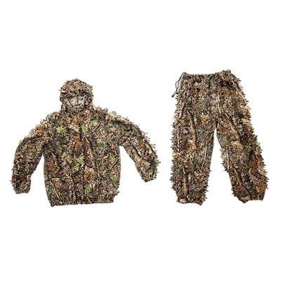 Bavlněný taktický 3D listnatý stromový Ghillie oblek Lovecký maskovací oblečení Bunda Kalhoty