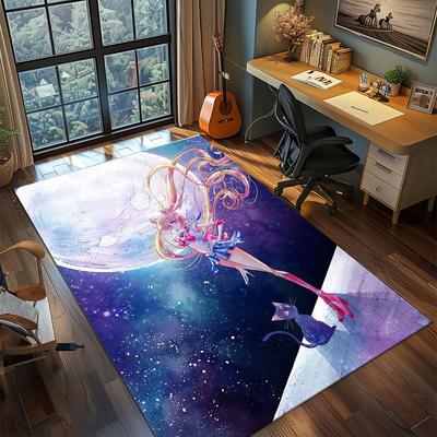 Sailor Moon Anime Teppich Großer Teppich Rutschfeste Waschbare Fußmatte Gamer Zimmer Schlafzimmer Heimdekoration -QJY