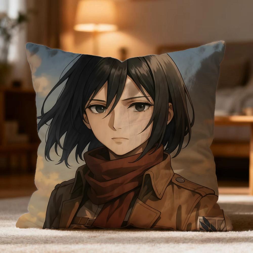 

Popular AAttack on Titanes Cushion Cover Soft Washable Pillow Case Multi-Scene for Couch Bed Travel Office Use 30cmx30cm