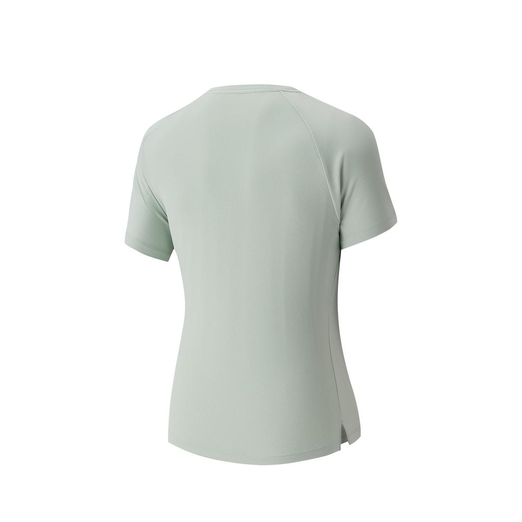 Anta Short Sleeve Moisture Wicking Casual Knit Shirt Summer T-Shirt Women tops Mugwort-Green 962627116-2