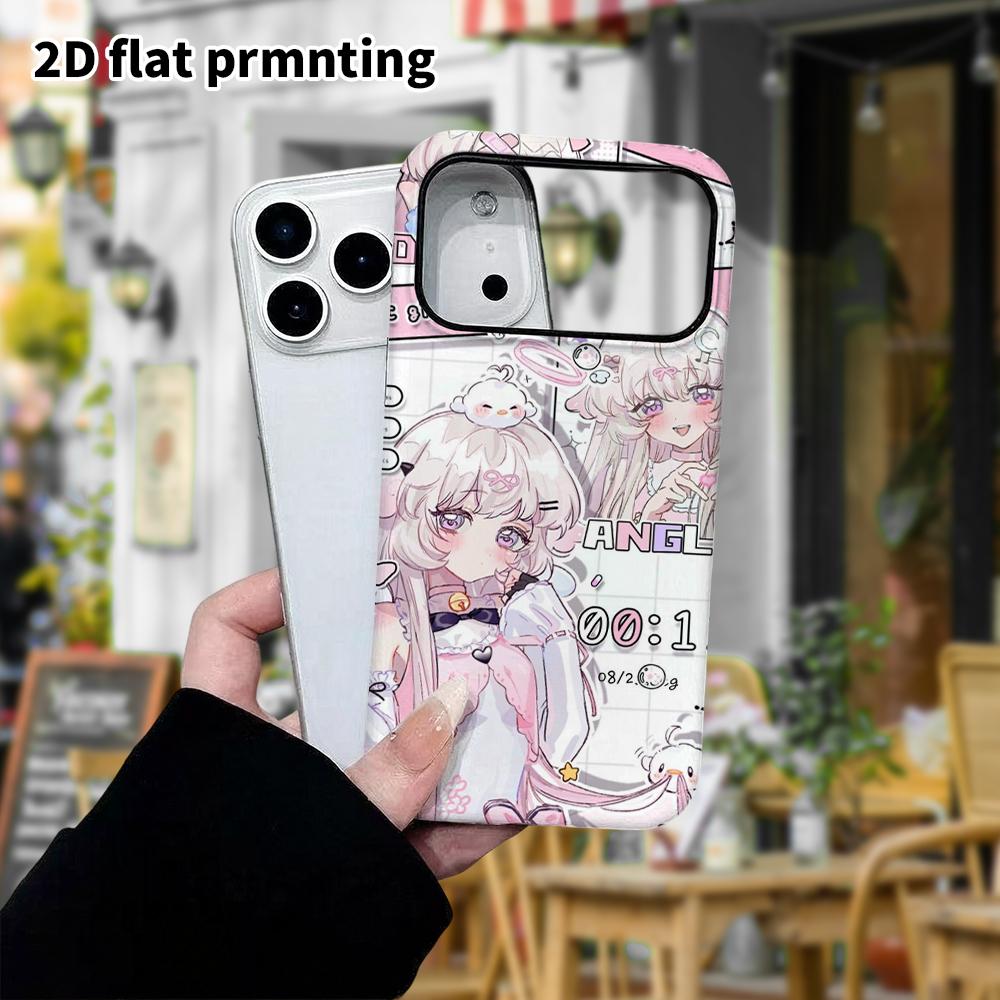 Phone Case: 2D flat, suitable for iPhone 18, 17, 16, 15, 14, 13, 12Pro protective case, anime girl, perfect Christmas and Halloween holiday gift
