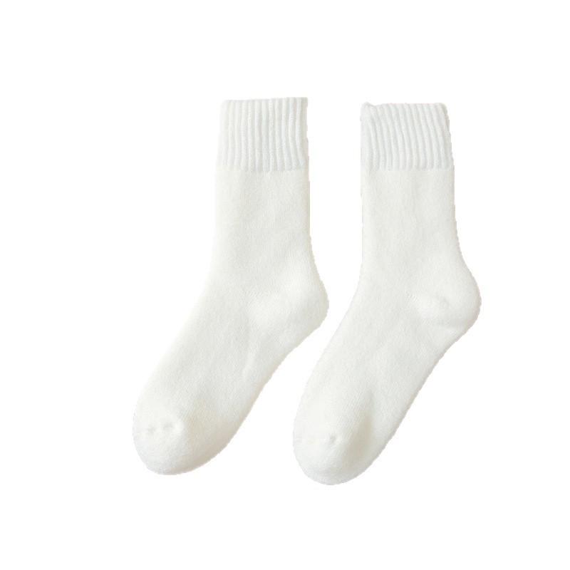 Women's Terry Fluffy Mid-Calf Socks - Thick, Warm, Imitation Cashmere for Autumn & Winter Versatility