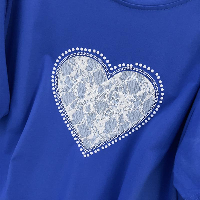 Plus Size Mid-Length Loose Short-Sleeve Round Neck T-Shirt for Women (200/300/350 Jin)