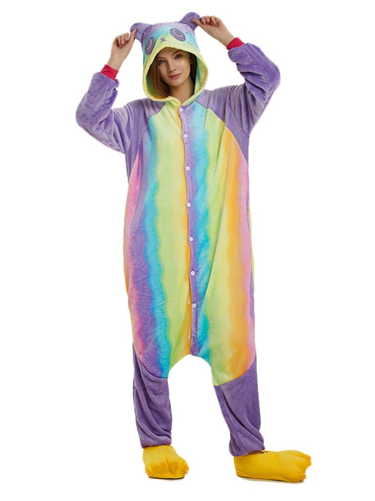 Panda Adults Animal Kigurumi Pajamas Sets Sleepwear Cosplay Jumpsuit Warm Flannel