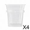 6xClear Orchid Pot 3 Pack, Square Polypropylene Slotted for Roots with Drainage System,