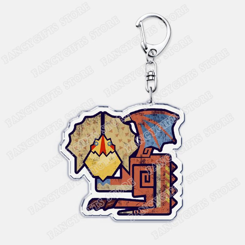 

Game Monster Series Keychains for Accessories Bag Rathalos Nargacuga Nergigante Zinogre Keyrings Jewelry Fans Gamer Hunter Gifts