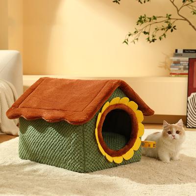 Cat Winter House Cat Hiding House Habitats Kennel For Indoor Dogs Puppy Small Pet Sleeping Bed Pet Tent Dog Beds And Furniture