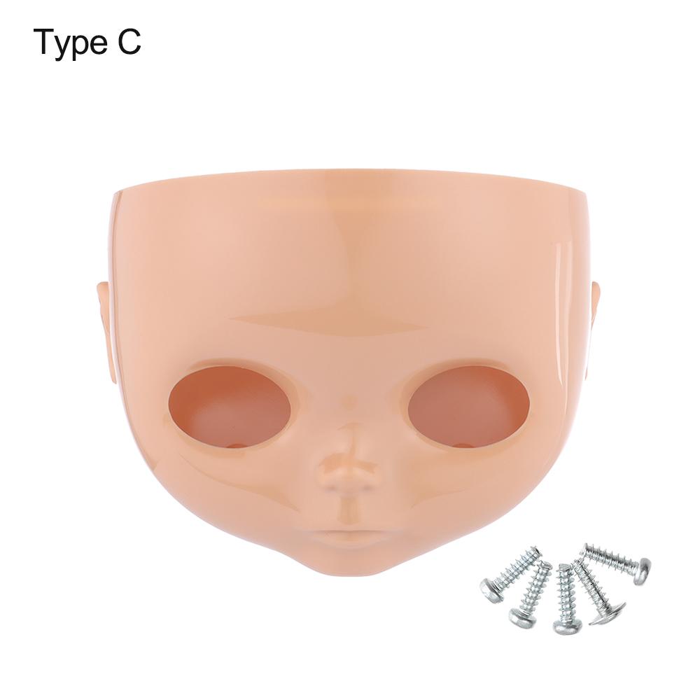 1PC 1/6 Blyth DIY Doll Factory Dolls Faceplate With Backplate 30cm Plastic Blyth No Makeup Face and Screw Toys Accessories