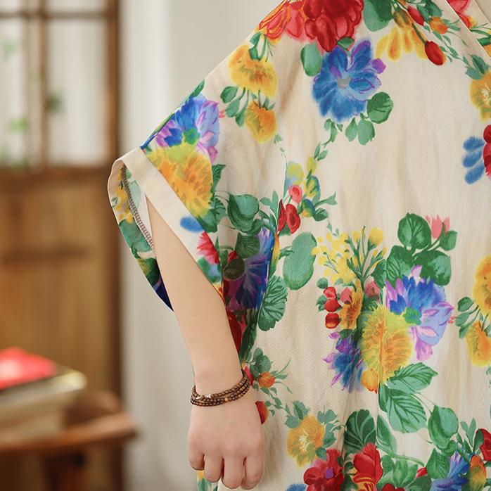 DIMANAF New 2026 Women Plus Size Spring Summer Beach Long Dress Fashion Lady Loose Oversize Maxi Floral Print Black