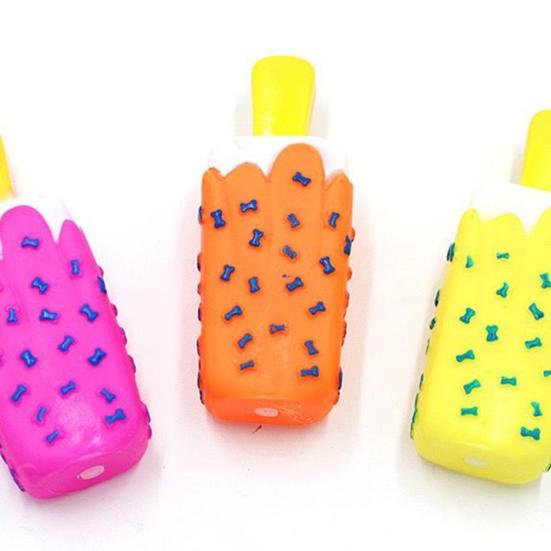Stick Dog Chew Toy Bite Resistant Squeaky Simulated Ice Cream Pet Toy
