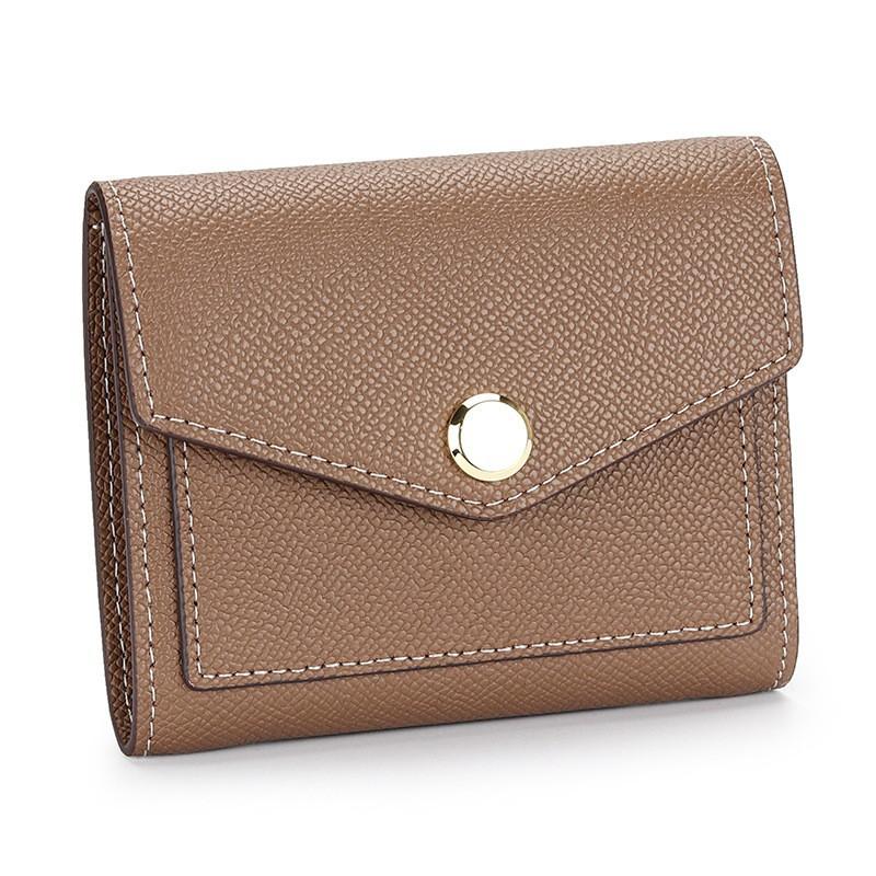 Wallet Women's Genuine Leather Short Three-fold Change Purse Fashionable Contrasting Color Multi-card Full-leather Bag