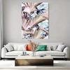 Pink leaf modern living room decorative painting plant hanging painting bedroom sofa background wall canvas painting