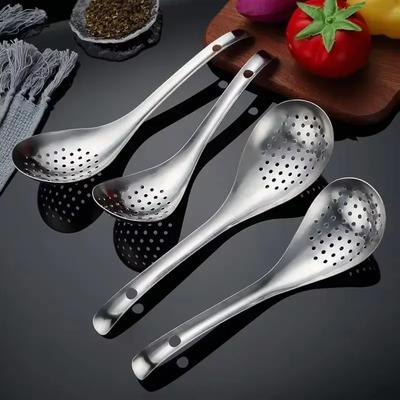 1 Pack Stainless Steel Colander Kitchen Colander Spoon Filter Strainer Food Scoop Perforated Skimmer Colander Easy To Clean