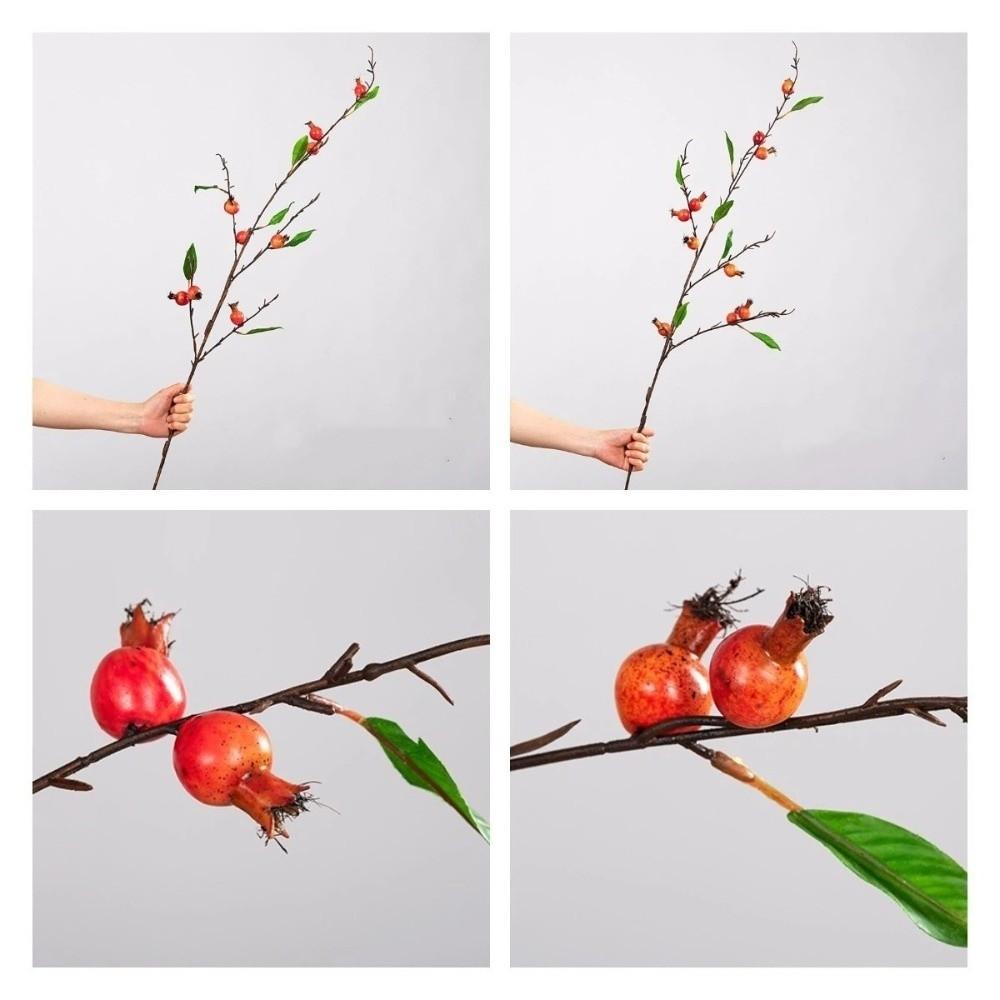 Long Branch Artificial Pomegranate Plastic Foam Berry Artificial Fruit Branch Handmade 10-Fruit Simulation Flower Outdoor Garden