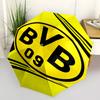 Borussia Dortmund Print Automatic Umbrella, 8 Rib Iron Frame, Plastic Handle, Suitable for Outdoor Travel &Daily , Ideal Gift