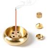 Brass Incense Burner, Mini Incense Burner for Buddhist Altars, Durable, Stylish, Japanese-Style, Easy To Carry, Ideal for Meditation, Study, Tea Room,