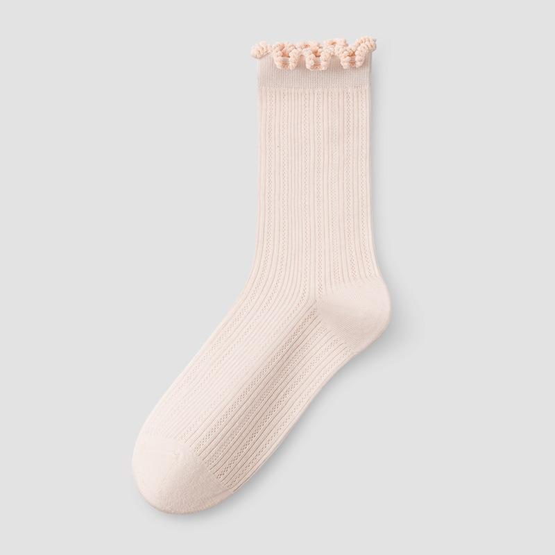 Female Summer Thin Models Hollow Out Small Fresh Thin Sweet Lace Boneless In The Tube Pile Pile Cotton Socks