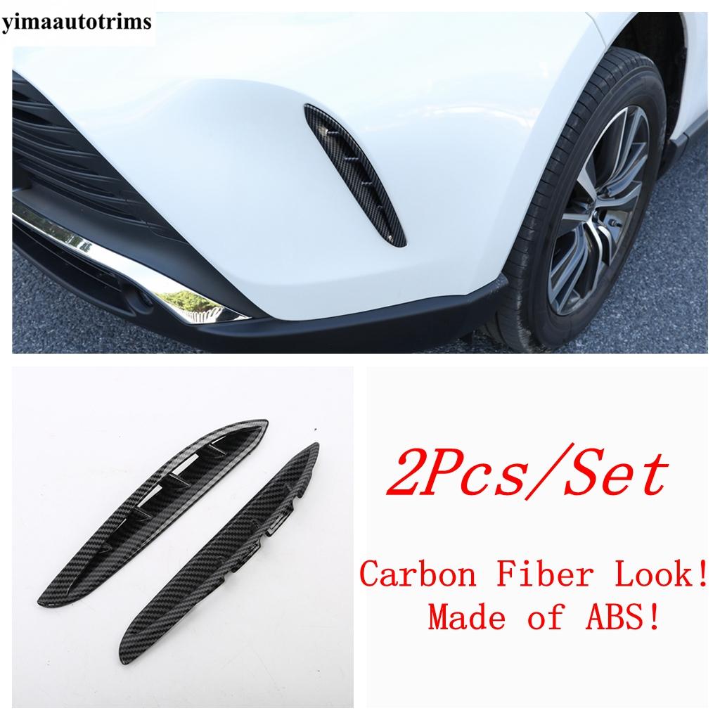 For Toyota Venza / Harrier  - 2024 Front Fog Light Lamp Ring Eyebrow Eyelid Cover Trim ABS Black / Carbon Fiber Accessories