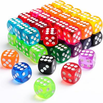50 Parça Renkli Zar, Masa Oyunları için 6 Taraflı Zar, Matematik Öğrenimi için 14mm Toplu Zar, Sınıf için Zar