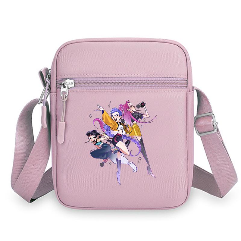 Langlebige KPop Dämonenjäger Mädchen Umhängetaschen Nylon Kleine Umhängetasche Kawaii Oxford Messenger Seitliche Sling-Tasche Ehemann Dame Brusttasche