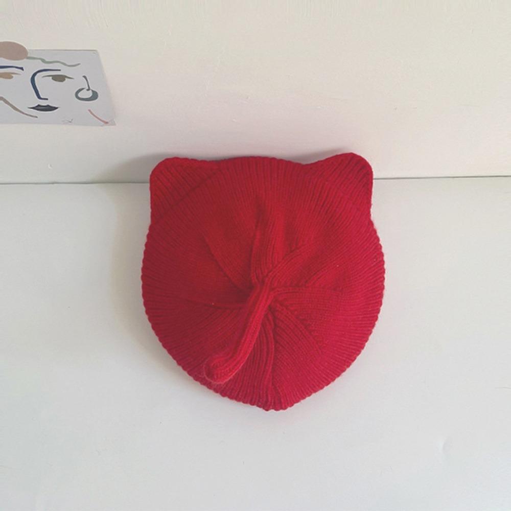 Solid Color Baby Beret Hat 1-6y Boys Girls Painter Hats Lovely Cat Ear Baby Hat Kids