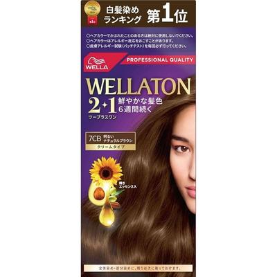 Wella WellaTone 2+1 Hair Dye Cream Type 7CB Light Natural Brown - Vivid Hair Color Lasts for 6 Weeks. Quasi-drug.