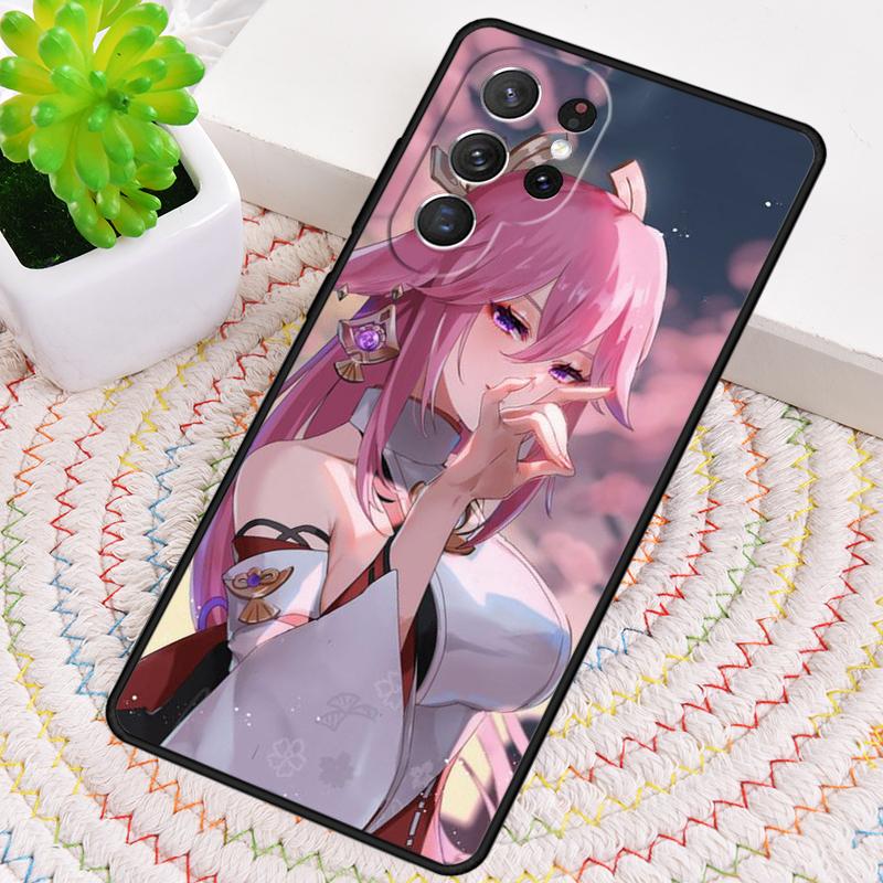 Genshin Impact Yae Miko Silicone Phone Case For Samsung Galaxy Note 10 Pro S26 S25 S24 S23 S22 S21 Plus S25Ultra Capa Cover
